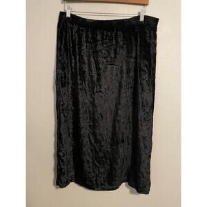 Allure Skirt Womens XL Black Crushed Velvet Midi Lined Evening Party Wear NWT